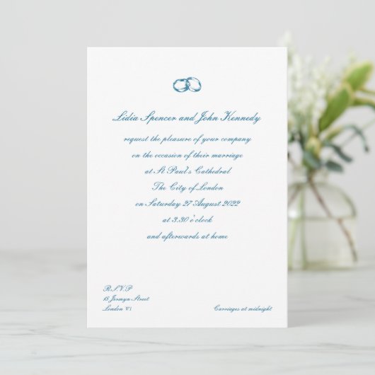 Timeless Classic British Style Wedding Invitation Kaart (Staand voorkant)