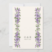 Timeless Classic Lilac Flowers Branches Wedding Kaart (Achterkant)