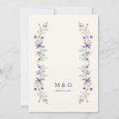 Timeless Classic Purple Flowers Branches Wedding Kaart (Achterkant)