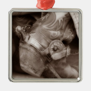 Timeless Cowboy Boot Kerstversiering Metalen Ornament