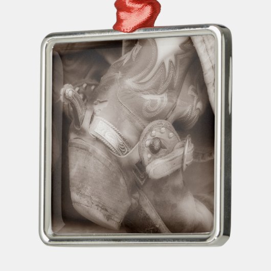 Timeless Cowboy Boot Kerstversiering Metalen Ornament (Links)