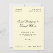 Timeless Cream Script Wedding Kaart (Voorkant)