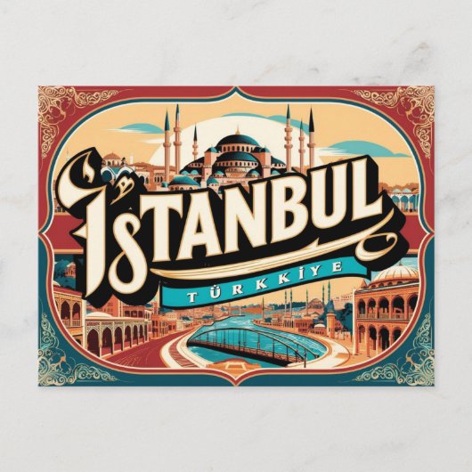 Timeless Crossroads Vintage & Retro Istanbul, Turk Briefkaart (Voorkant)