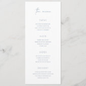 Timeless Dusty Blue Elegant Wedding Menu (Voorkant)