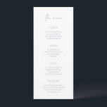 Timeless Dusty Blue Elegant Wedding Menu<br><div class="desc">Elegant huwelijksmenu met een klassieke stijl met een combinatie van scripttypografie en traditionele seriële lettertypen. Dit eenvoudige ontwerp gaat goed samen met elke stijl van bruiloft.</div>