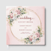 Timeless Dusty Pink Floral Eucalyptus Guest Book Gastenboek (Voorkant)