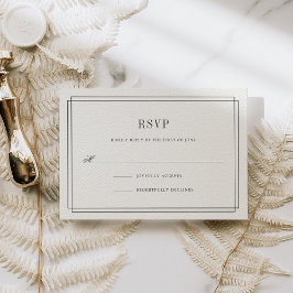 Timeless Ecru RSVP-kaart RSVP Kaartje