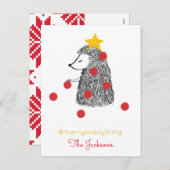 Timeless egel-structuur Merry Alles Holiday Feestdagenkaart (Voorkant / Achterkant)