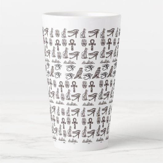 Timeless Egyptian Antiquities Digital Patterns Latte Mok (Voorkant)