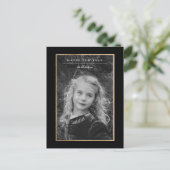 Timeless Elegance Black & Gold New Year Photo Card Feestdagenkaart (Staand voorkant)