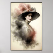 Timeless Elegance In Smoky Portrait Poster (Voorkant)