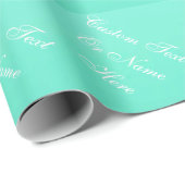 Timeless Elegance Mint Green, White Name Text Word Cadeaupapier (Rol Hoek)