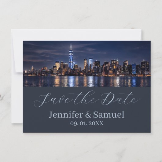 Timeless Elegance NYC Skyline Save the Date (Voorkant)