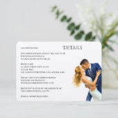 Timeless Elegance Wedding Golden Romance Couple Informatiekaartje (Staand voorkant)