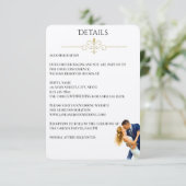 Timeless Elegance Wedding Golden Romance Couple Informatiekaartje (Staand voorkant)