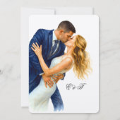 Timeless Elegance Wedding Golden Romance Couple Kaart (Achterkant)