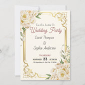 Timeless Elegance Wedding Invitation Kaart (Voorkant)