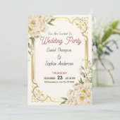 Timeless Elegance Wedding Invitation Kaart (Staand voorkant)
