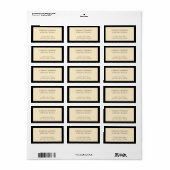 Timeless Elegant Black Cream Monogram Wedding Etiket (Full Sheet)