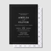 Timeless Elegant Black & White Minimalist Wedding Vellum Uitnodigingen (Offset (Uitnodiging))