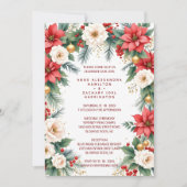 Timeless Elegant Christmas Wedding Wreath Photo Kaart (Voorkant)
