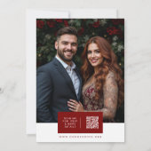 Timeless Elegant Christmas Wedding Wreath Photo Kaart (Achterkant)