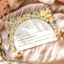 Timeless Floral Arch Wedding RSVP Kaartje