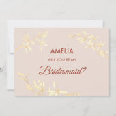 Timeless Floral Rustic Wil je mijn bruidsmeisje zi Kaart (Voorkant)