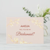 Timeless Floral Rustic Wil je mijn bruidsmeisje zi Kaart (Staand voorkant)