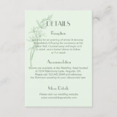 Timeless Flower Monogram Weddenschap-gegevens Informatiekaartje (Voorkant)