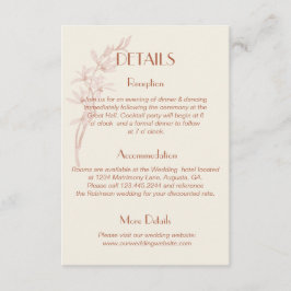 Timeless Flower Monogram Weddenschap-gegevens Informatiekaartje