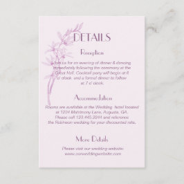 Timeless Flower Monogram Weddenschap-gegevens Informatiekaartje