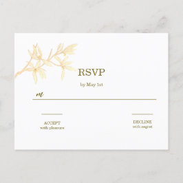 Timeless Flower QR Code Weddenschap RSVP Briefkaart