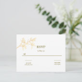 Timeless Flower QR Code Weddenschap RSVP Briefkaart (Staand voorkant)