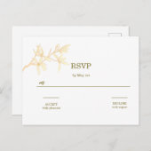 Timeless Flower QR Code Weddenschap RSVP Briefkaart (Voorkant / Achterkant)