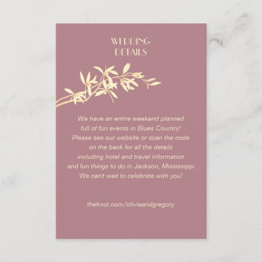 Timeless Flower Weddenschap Informatiekaartje (Voorkant)