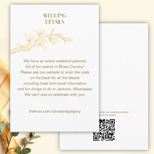 Timeless Flower Wedding Details Kaart