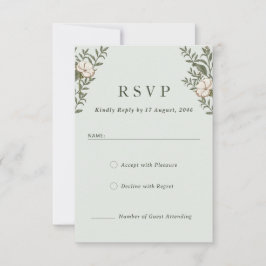 Timeless Flower Wedding Invitation Response Kaarte RSVP Kaartje