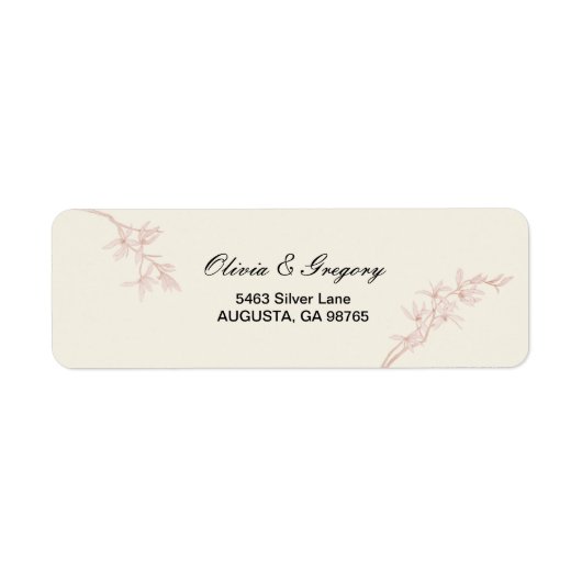 Timeless Flower Weduwen Return-adres Etiket (Voorkant)
