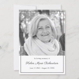 Timeless foto Sympathie met condoleances begrafeni Bedankkaart
