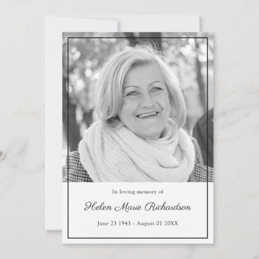 Timeless foto Sympathie met condoleances begrafeni Bedankkaart (Voorkant)