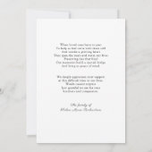 Timeless foto Sympathie met condoleances begrafeni Bedankkaart (Achterkant)