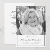 Timeless foto Sympathie met condoleances begrafeni Bedankkaart (Voorkant / Achterkant)