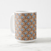 Timeless French Blue and Beige Floral Design Koffiemok (Voorkant links)