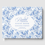 Timeless French Toile Navy Roses Bridal Shower  Gastenboek (Voorkant)