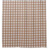 Timeless Gingham Earthy Brown Douchegordijn (Voorkant)