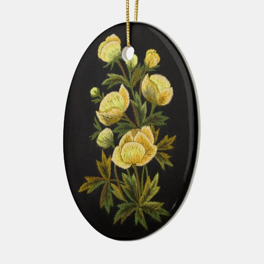 Timeless Globeflower Oval Ornament (Links)
