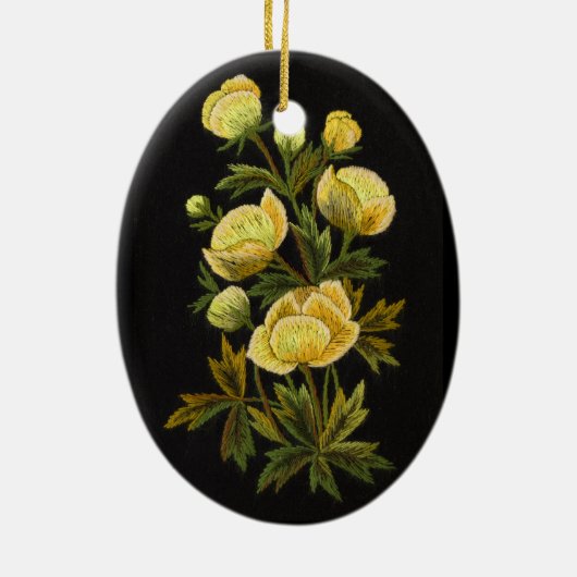 Timeless Globeflower Oval Ornament (Achterkant)