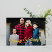 Timeless Glow Folie Prettige feestdagen fotokaart (Staand Voorkant)