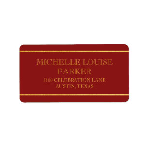 Timeless Gold Cardinaal Red, speciaal gepersonalis Etiket